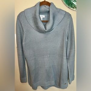Calvin Klein Cowl Neck Sweater Blueish Gray Sz L